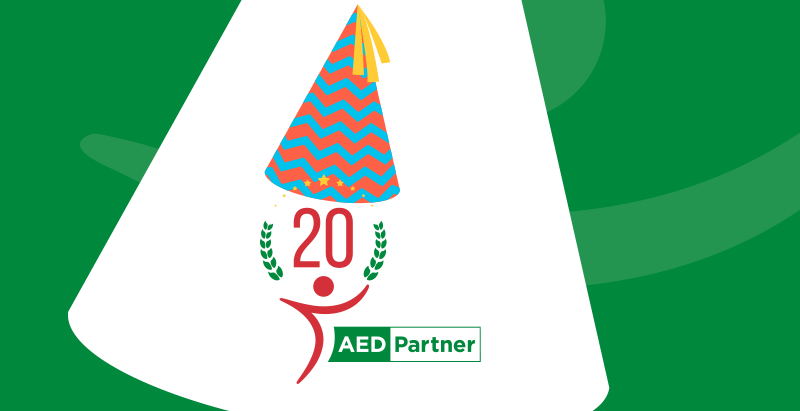 Banner AED-Partner 20 jaar